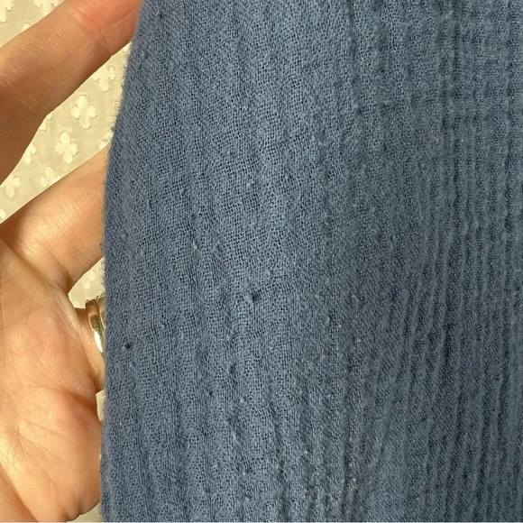 Soft Surroundings Blue Key Biscayne Muslin Cotton Popover Tunic‎ Top - Picture 5 of 7